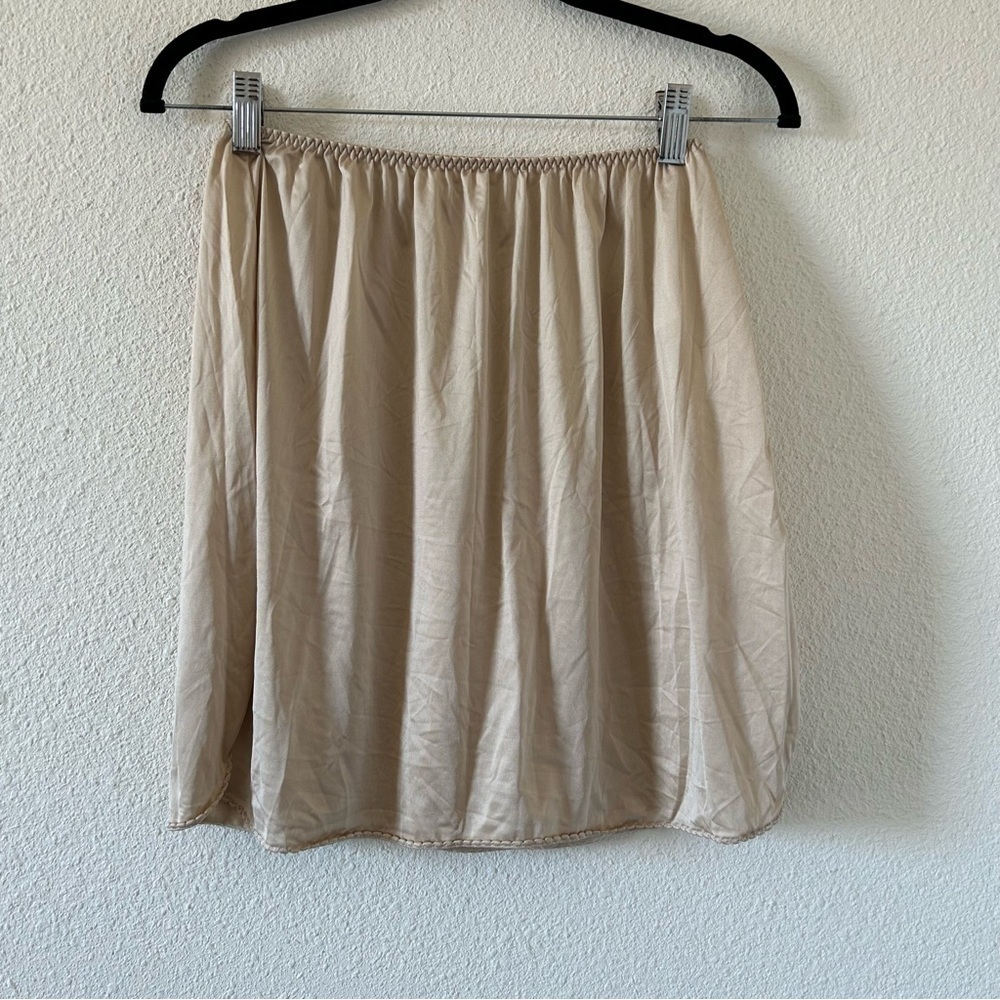 Vanity Fair Women’s Mini Slip Skirt Large Nude Elastic Short Summer Liner